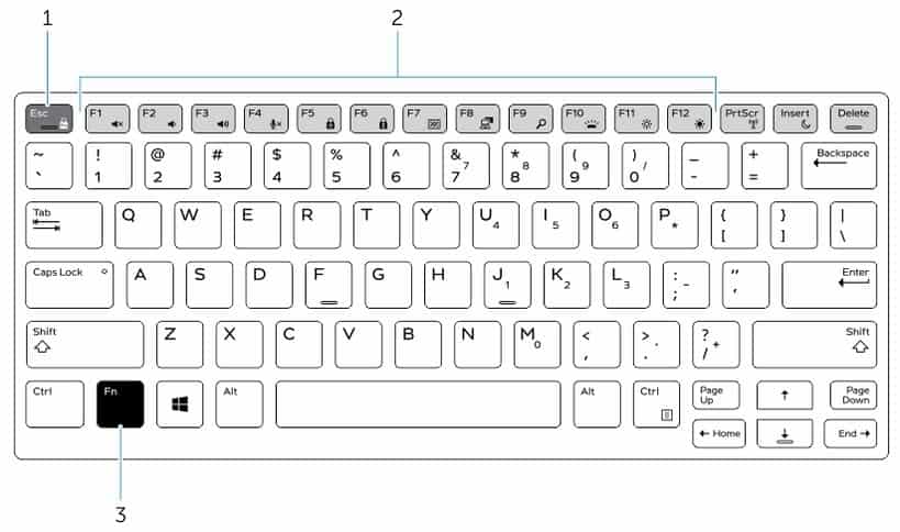 戴尔笔记本键盘功能键