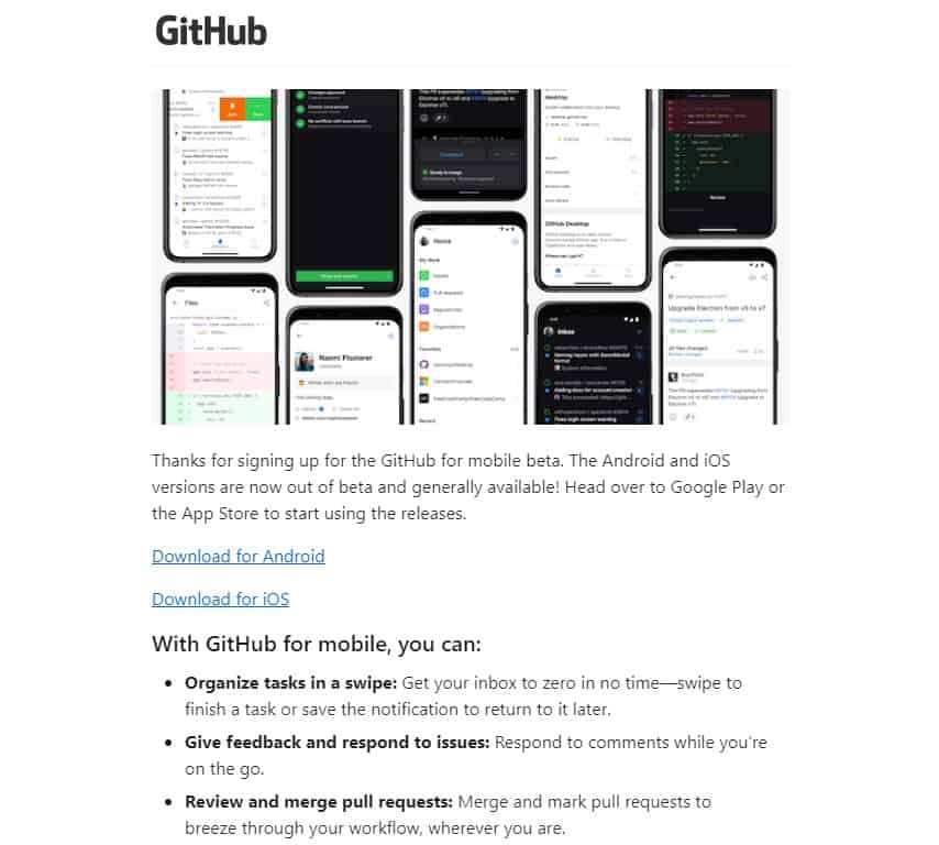 Github 邮件宣布推出官方 APP