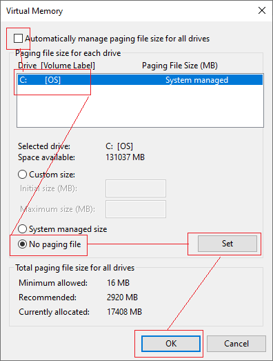 关闭Win10虚拟内存