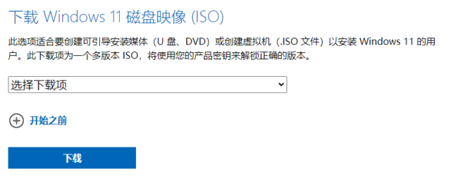 下载 Windows 11 磁盘映像 (ISO)